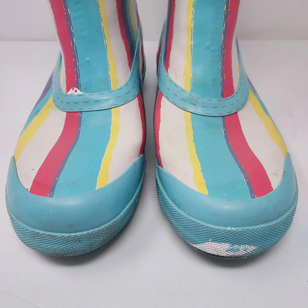 Ugg Fur Lined Striped Rain Boots Size 6 - Picture 3 of 10